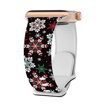 Silicone Christmas Band for Apple Watch Strap 46mm 41mm 42mm 44mm 45mm 49mm Sport Bracelet for iWatch 11 10 9 8 7 6 5 SE Ultra 3
