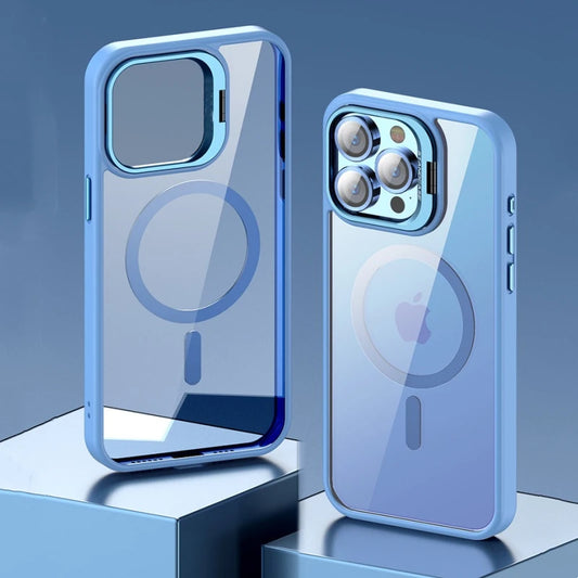 Fashion Magnetic Stand Case for iPhone 16 15 14 Plus 13 12 11 Pro Max Case for Magsafe Wireless Charge With Lens Protector Cover