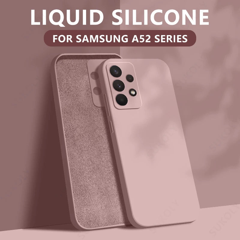 Liquid Silicone Case For Samsung Galaxy S25 Edge S25 S24 S23 S22 Ultra Plus S24 FE A56 A54 A53 A55 A16 Camera Protect Soft Cover