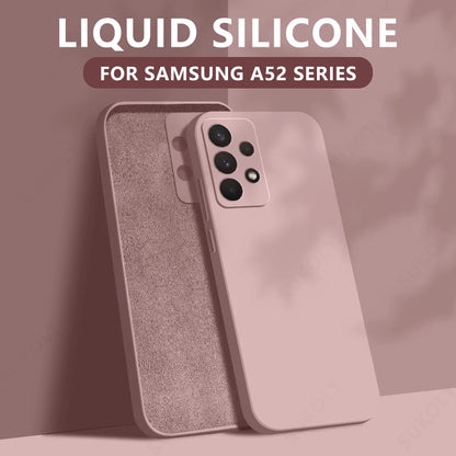 Liquid Silicone Case For Samsung Galaxy S25 Edge S25 S24 S23 S22 Ultra Plus S24 FE A56 A54 A53 A55 A16 Camera Protect Soft Cover