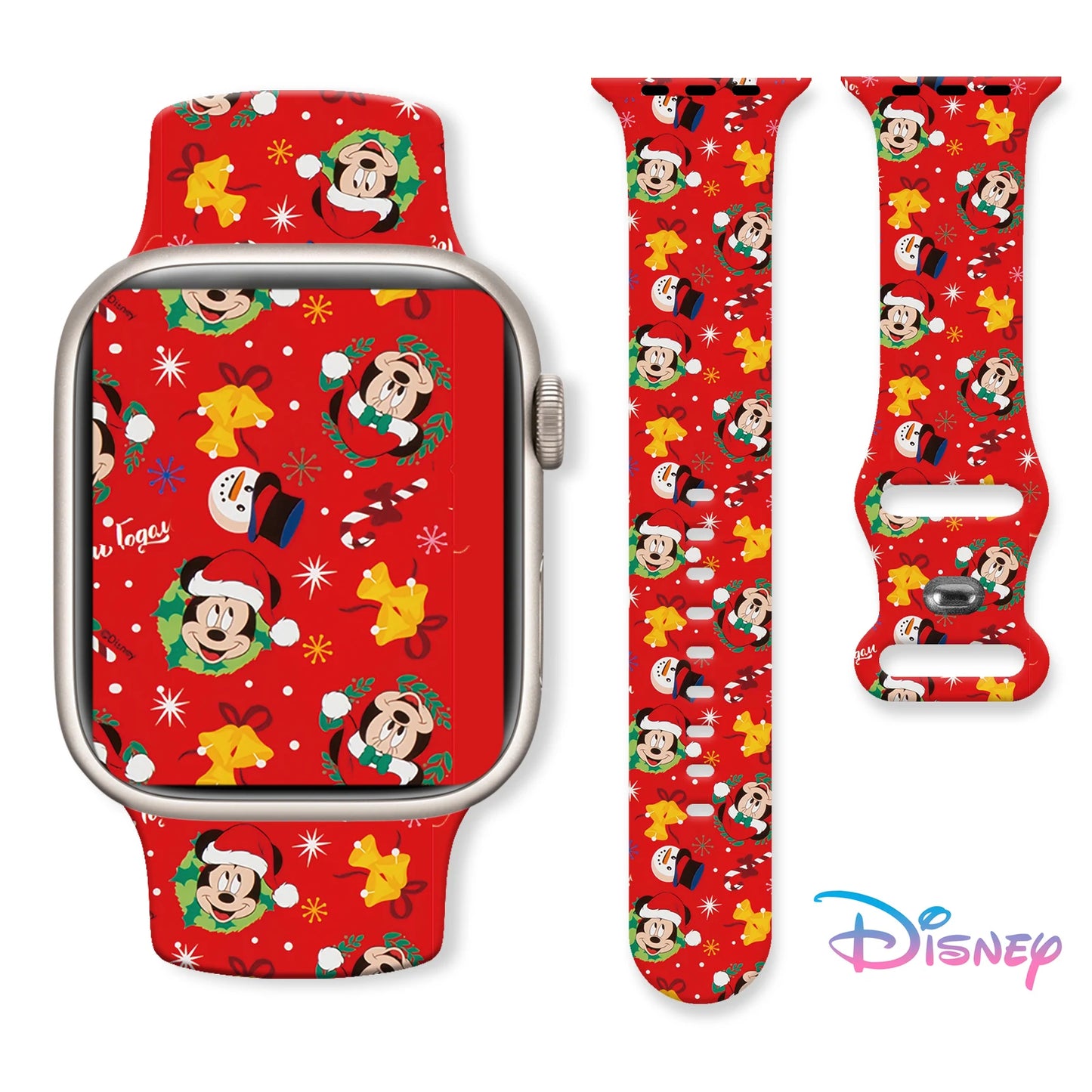 Mich Christmas 1 Printed Strap for Apple Watch 11 10 9 8 7 SE Silicone Band Replaceable Watchband for iWatch 46mm 44mm 42mm 41mm