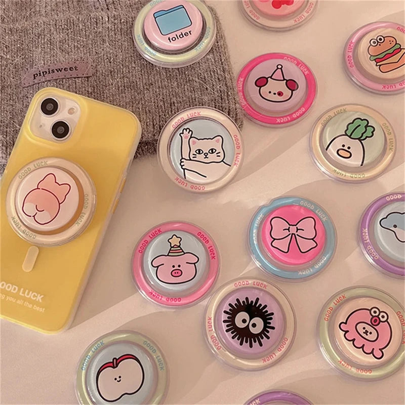 Korea Cute 3D Cartoon Animal Magnetic Stand Holder Funny Phone Grip Tok For iPhone Detachable Bracket for Magsafe Phone Support