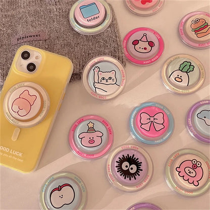 Korea Cute 3D Cartoon Animal Magnetic Stand Holder Funny Phone Grip Tok For iPhone Detachable Bracket for Magsafe Phone Support