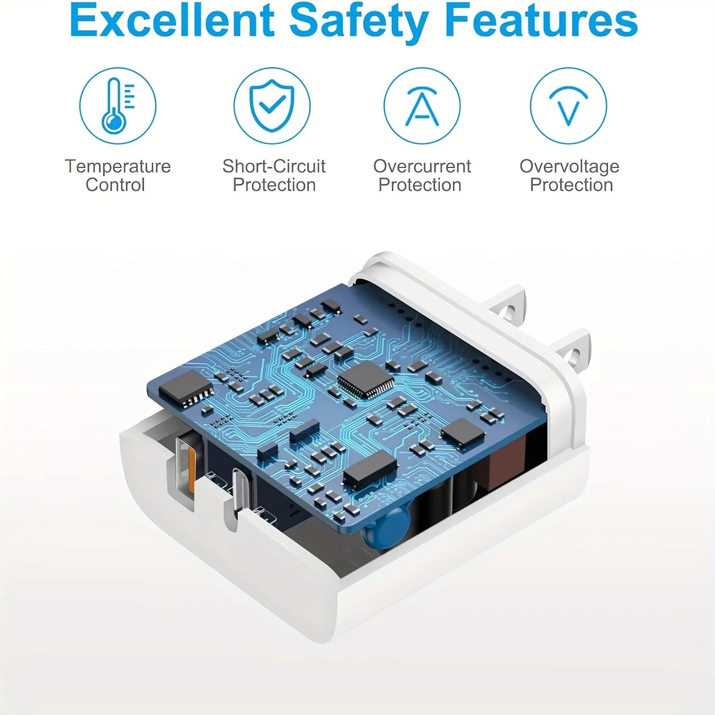 20W dual wall charger with 6-foot QC+PD 3.0 USB C power adapter, suitable for iPhone 14/14 Pro/13/15/15 Pro/XS/XR