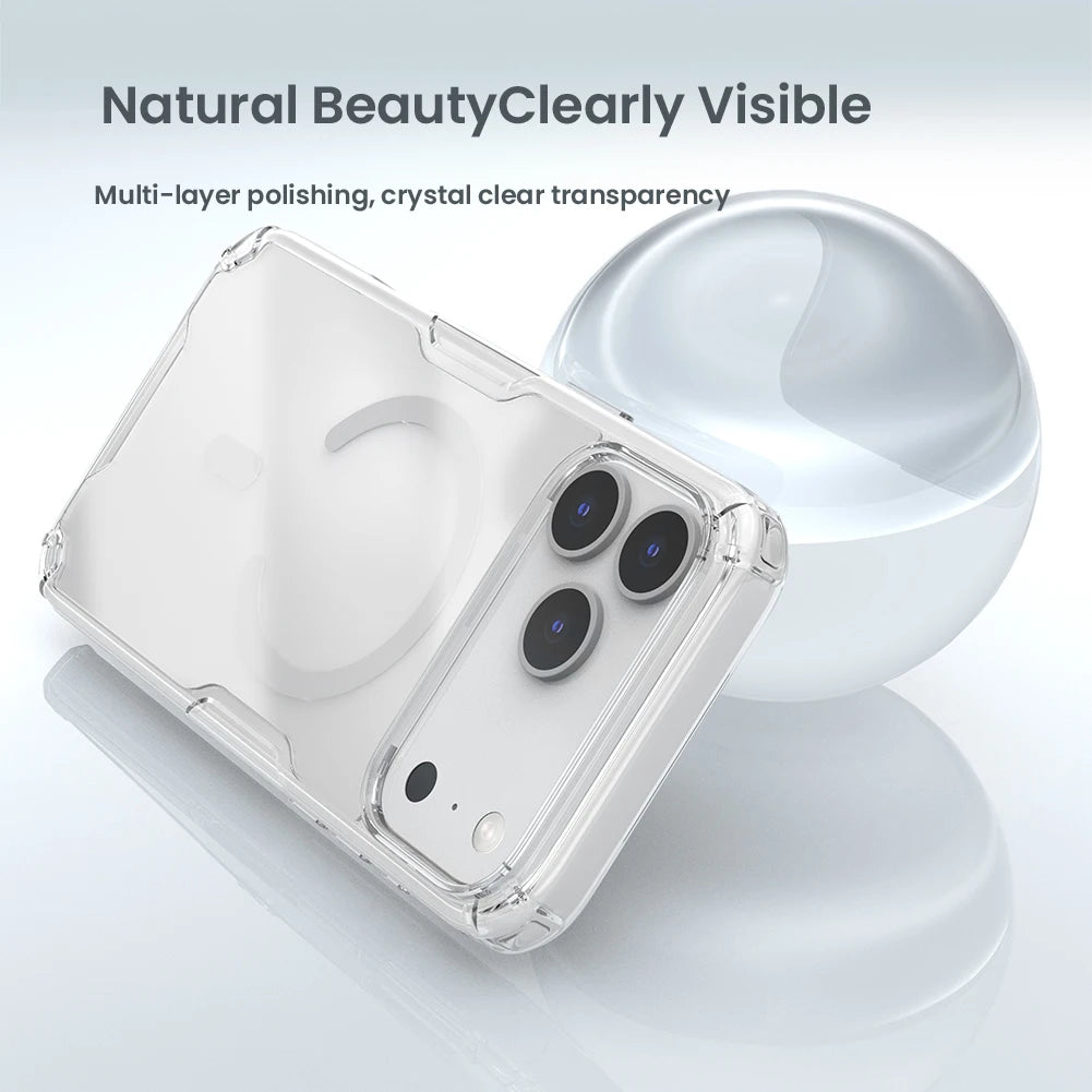 Nillkin For iPhone 17 Pro Max / 17 Air Magnetic Case Nature TPU Pro Soft  Adapt Magsafe Back Cover For iPhone 17 Phone Case