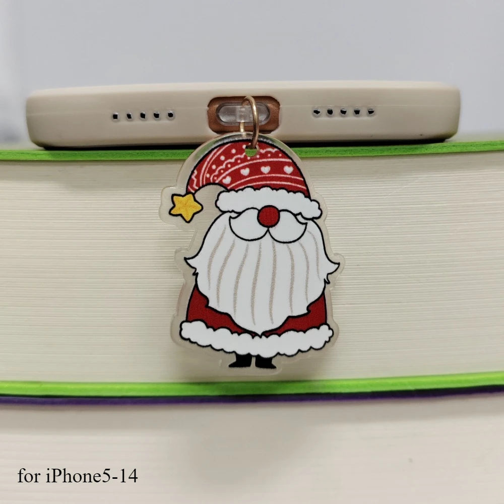 Gingerbread Man Christmas Dust Plug Type C Phone Charge Port Plug For iPhone Dust Protection Stopper Pendant Lady Friend Gift