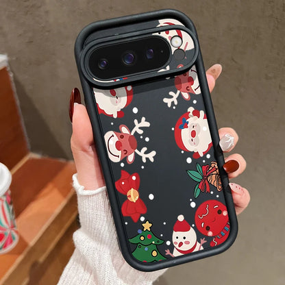 Cute Christmas Phone Case For Google Pixel 9 Pro XL 9 8 Pro 8A 7A Shockproof Soft Silicone Protector Cover For Pixel 9 8 7 Pro
