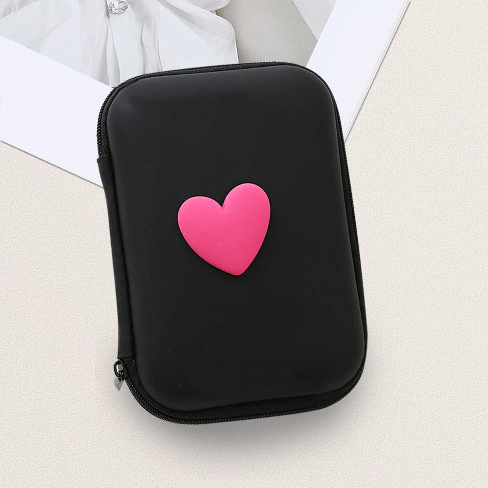 6PCS 3D Love Heart Silicone Charger Cable Protector Case Storage Bag For iPhone 20W 18W Charging Head Protective Cover Organizer