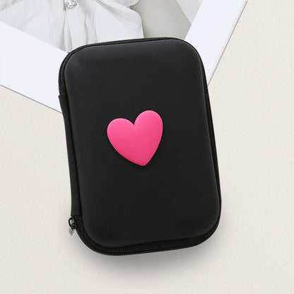 6PCS 3D Love Heart Silicone Charger Cable Protector Case Storage Bag For iPhone 20W 18W Charging Head Protective Cover Organizer