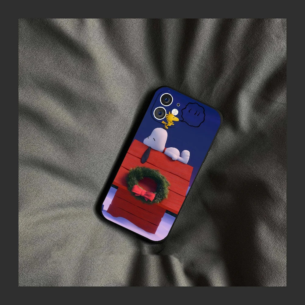 Anime S-Snoopy Phone Case Silicone Soft For IPhone 16 15 14 13 12 11 Plus Pro Max Plus