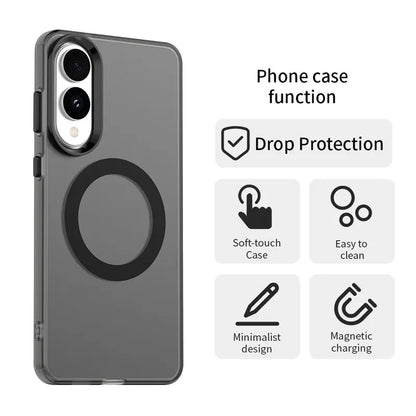 Magnetic Wireless Charge For Magsafe Case for Samsung Galaxy S23 FE S24 Plus S25 Ultra Edge Matte Translucent Cover