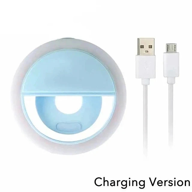 Portable USB Charge Phone Lens Lamp Led Selfie Ring Light Mobile Phone Live Broadcast Video Selfie Fill Light For All Smartphone