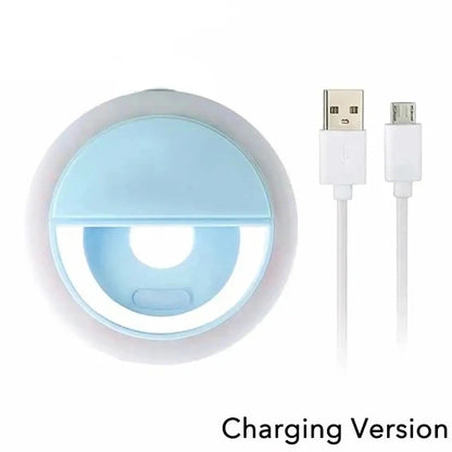 Portable USB Charge Phone Lens Lamp Led Selfie Ring Light Mobile Phone Live Broadcast Video Selfie Fill Light For All Smartphone