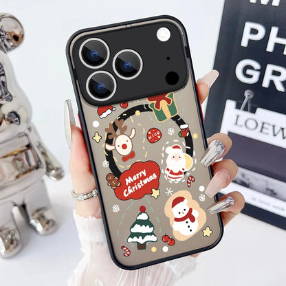 Magnetic Christmas Tree Phone Case For iPhone Air 17 16 15 Pro Max 13 12 Pro 14 Plus 11 For Magsafe Wireless Charge Hard Cover