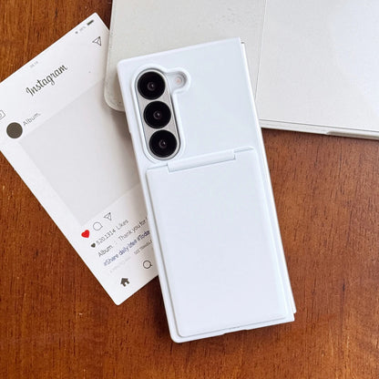 Flip Slot Card Wallet Clip Stand Phone Case For Samsung Galaxy Z Fold 7 6 5G Fold6 ZFold6 zfold6 Solid Color PC Protective Cover