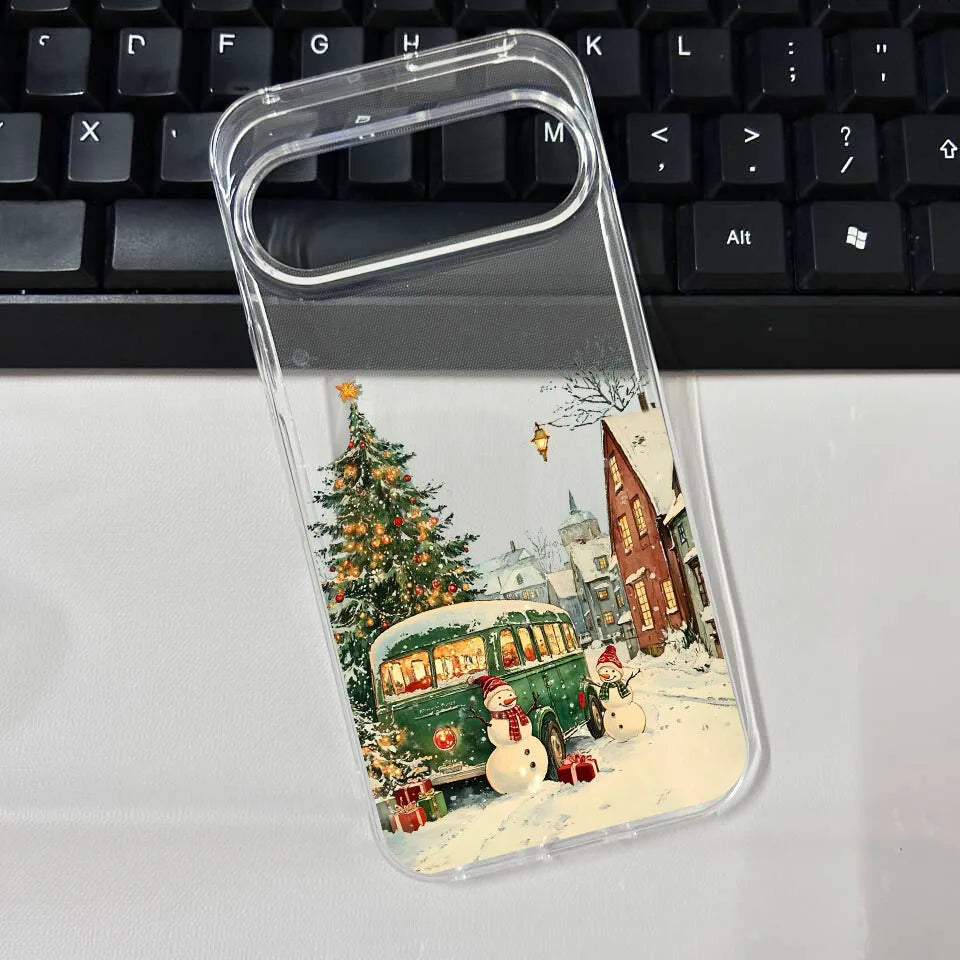 Winter Snow Landscape Phone Case For Google Pixel 10 10Pro 10 Pro XL 8 9 Pro 6 7 8 8A 5G Christmas Street Scenery Soft TPU Cover