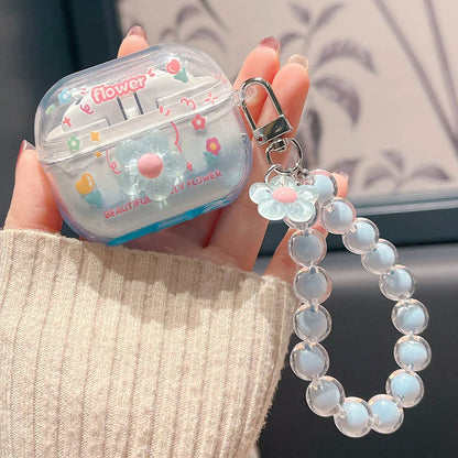 Diy Flowers Butterfly Decorate Cover For Samsung Buds 3 Pro Case Soft TPU Protective Fundas For Galaxy Buds3 Buzz 3 Pro Bracelet