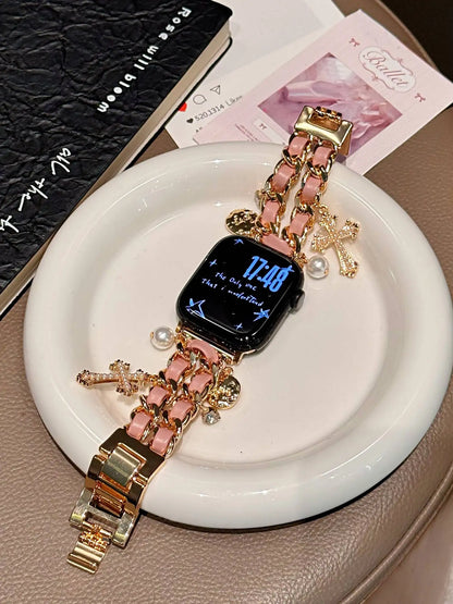 Bling Christmas bracelet link For Apple Watch band women strap Series S10/8/7/6/3/4/5/9 40mm 41mm 42mm 44mm 45mm 46mm