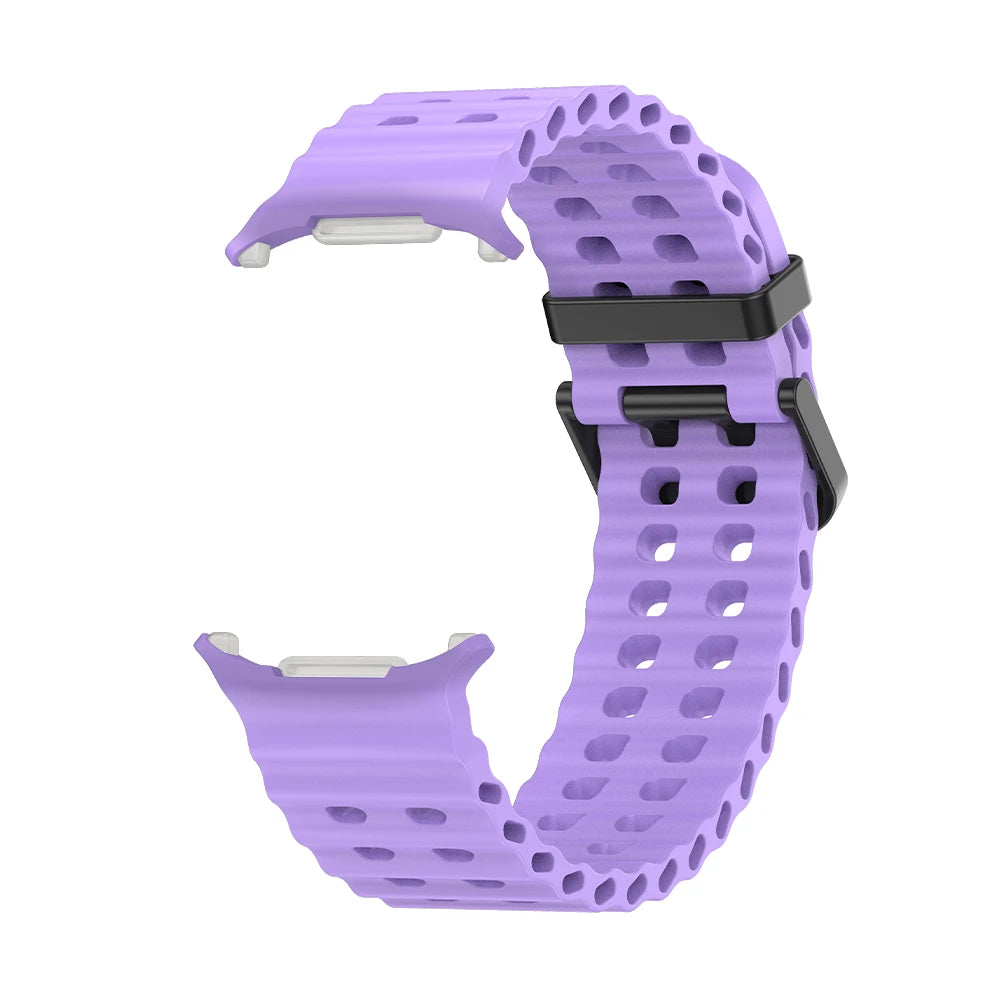 NEW Marine Silicone Strap For Samsung watch ultra 47mm Bracelet No Gaps Sport two-tone Band for Galaxy 7 ultra watchband straps