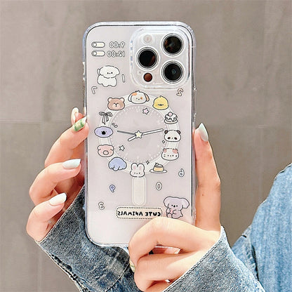 Cute Cartoon Animal Dog Cat Magsafe Clear Phone case For iPhone 11 12 13 14 15 16 Pro Max Plus Wireless Charging Magnetic Cover