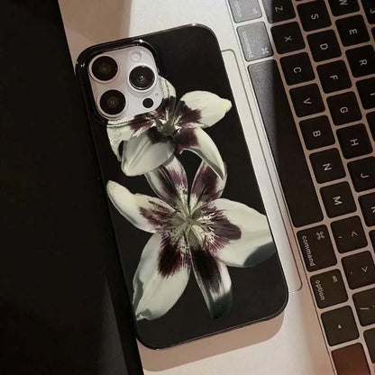 Lily Orchid Flower Print Soft Phone Case For iPhone 17PROMAX 16 15PRO 14 13 12 11PROMAX Shockproof Cover