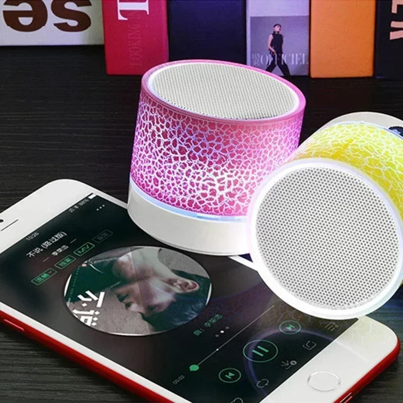 Mini Bluetooth Speaker Wireless Loudspeaker with LED Light - USB SD Card AUX Subwoofer Portable Sound Column for PC Mobile Phone