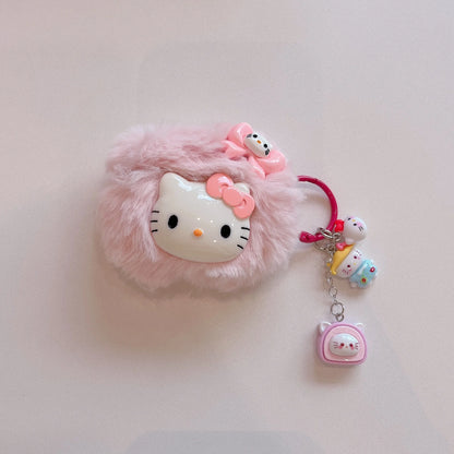 Kawaii Plush Case for Airpods 1/2 Pro 3rd Pro2 Sanrio Kitty Melody Kuromi Pochacco PomPurin Earphone Cover Anti-Fall Protection