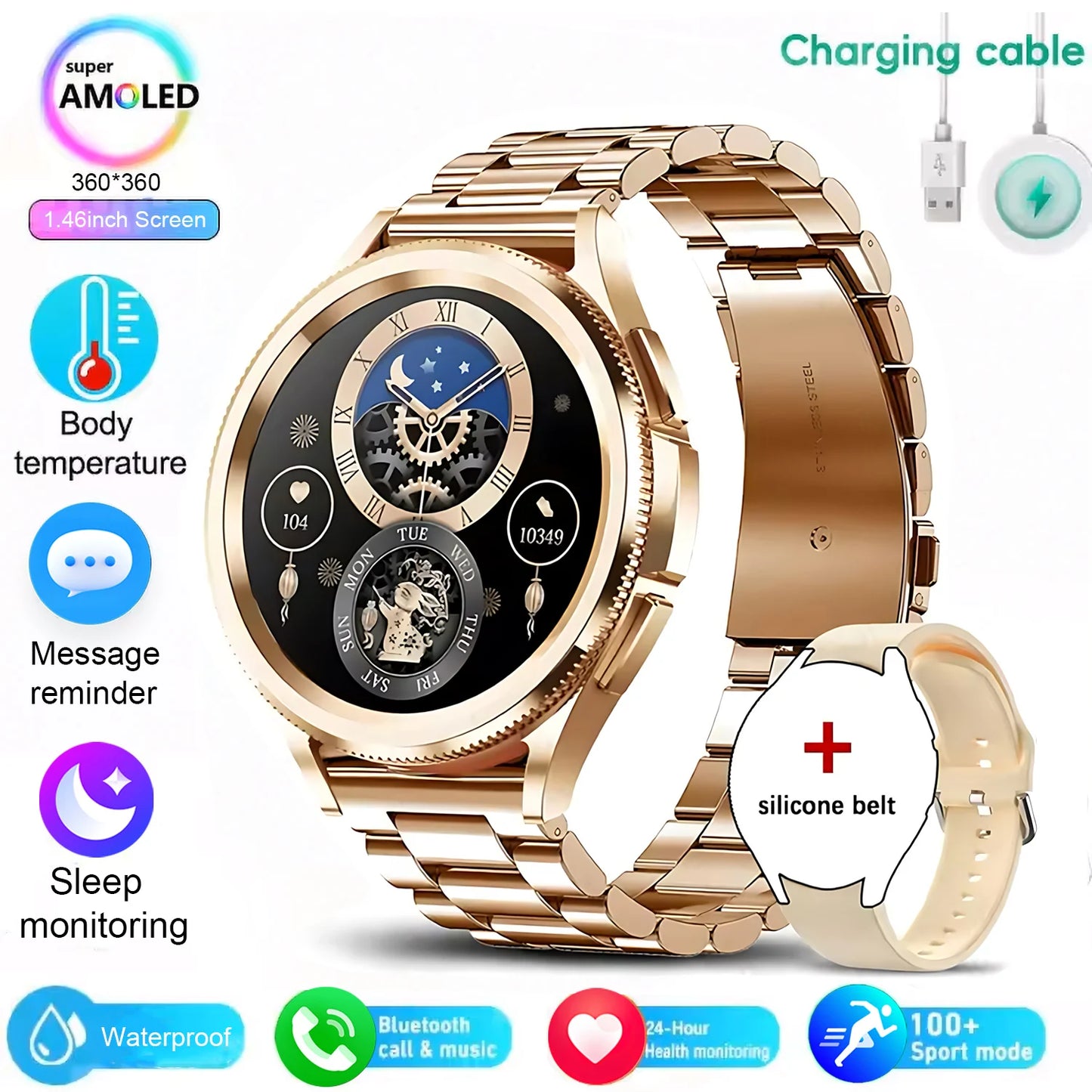 For android And iOS Watch 6 Classic Smart Watch Women Men Sports Fitness Health Waterproof Bluetooth Call Smartwatch 2025 New