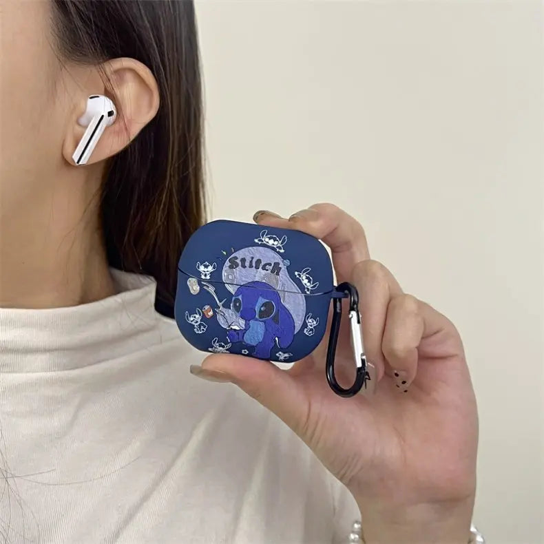 Cute Matte Stitch Case for Samsung Galaxy Buds 3 Headphone Case Cartoon Disney Earphone Bag for Galaxy Buds3 Pro