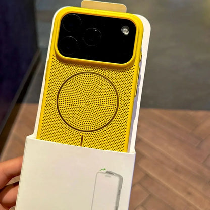 Luxury Heat Dissipation Breathable Cooling Hard Case For iPhone 17Air 17 16 15 14 13 12 11 Pro Max Plus Magnetic Charging Cover