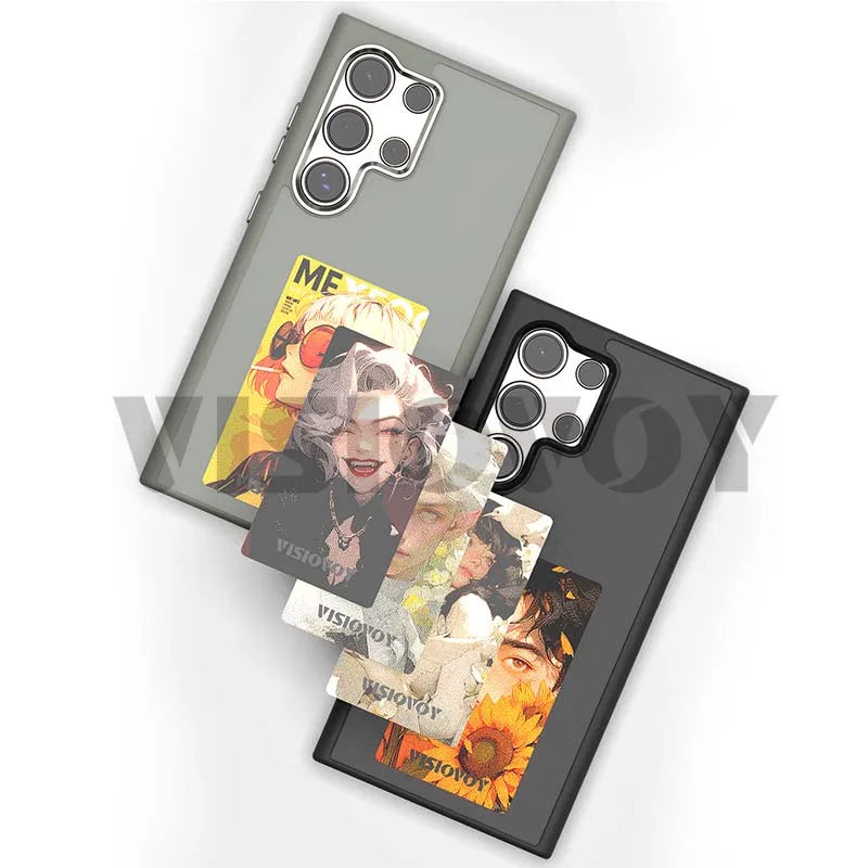 Smart NFC Phone Case for Samsung Galaxy S24, S23 Ultra, DIY, 4 Color, E Ink Screen, Couples Photo, Anime Characters
