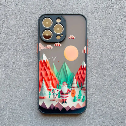 Merry Christmas Tree Santa Claus Phone Case For iPhone 16 15 14 13 12 11 Pro Max Mini X XS XR SE 7 Plus Shockproof Cover Fundas