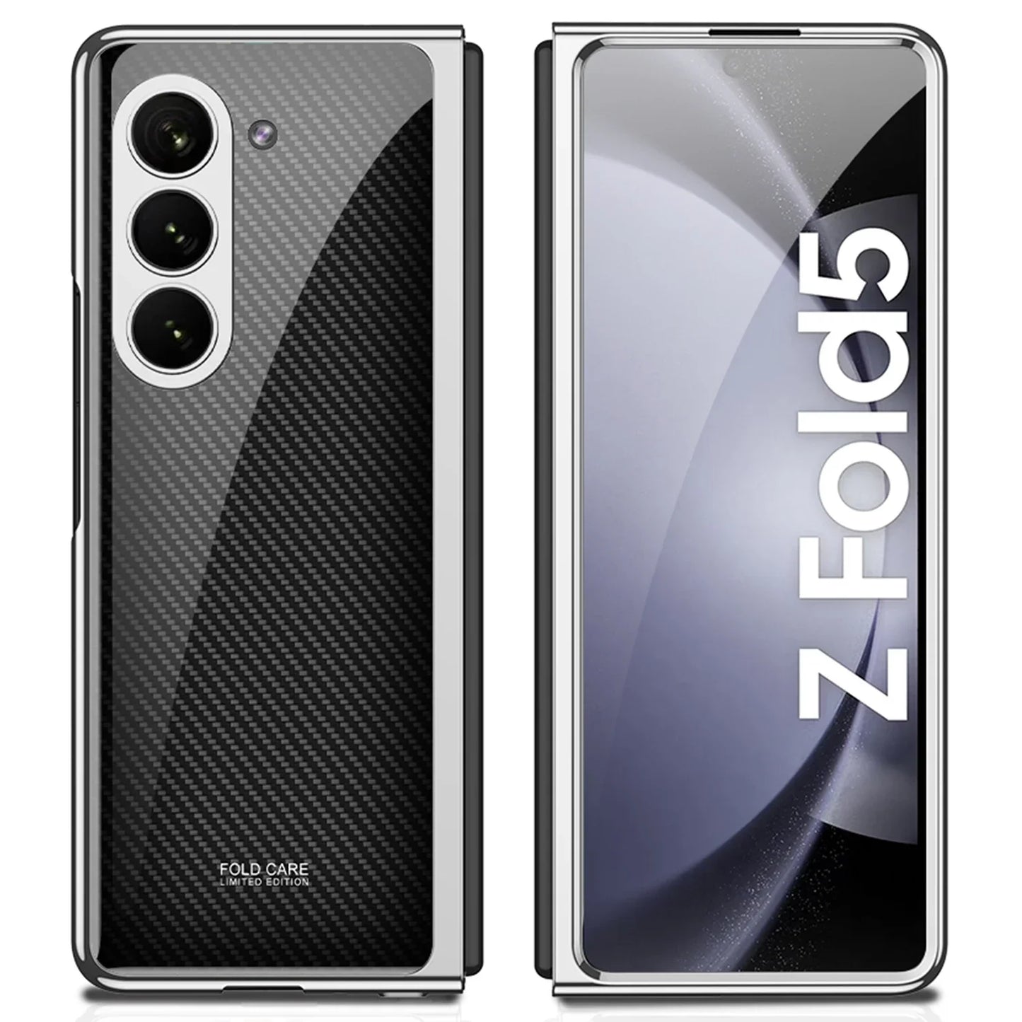 GKK Electroplated Painted Tempered Glass Case For Samsung Galaxy Z Fold 5 With Screen Glass Hard Cover For Galaxy Z Fold5 4 Case