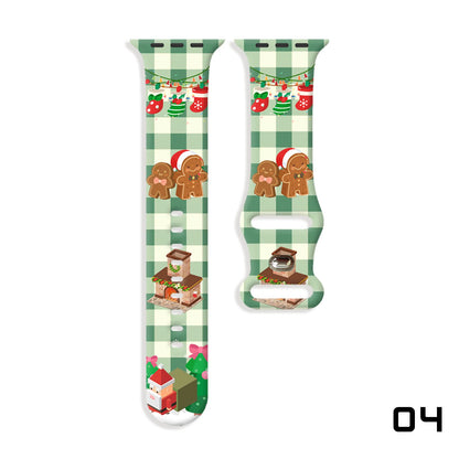 Christmas Bands for Apple Watch Bands 46mm 41mm 42mm 44mm 45mm 49mm Silicone Sport Strap iWatch Series 10 9 8 7 SE 6 5 4 Ultra 2