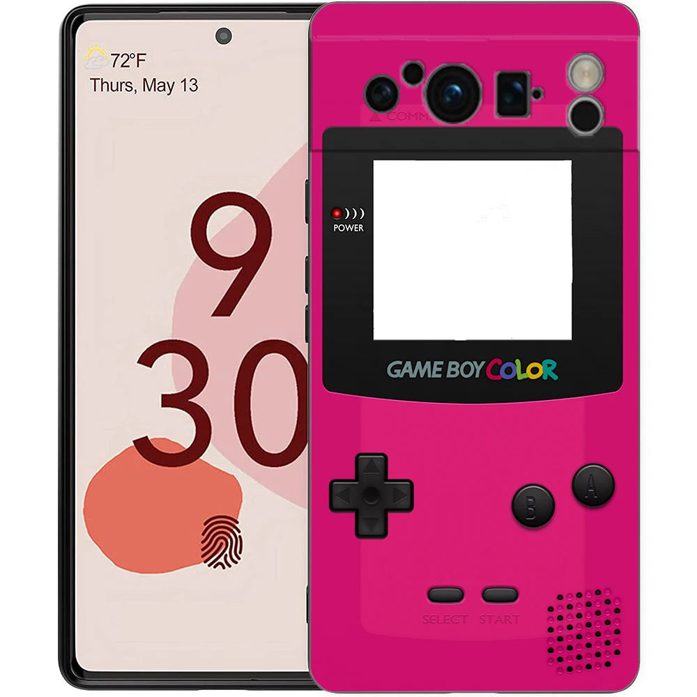 Phone Case For Google Pixel 8 7 6 Pro 8A 7A 6A TPU Shell Soft Silicone Shockproof Black Cover Gameboy Boy Game