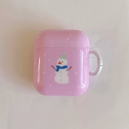 Cute snowman imd earphone case wireless bluetooth charging box for apple airpods 3 1 pro 2nd 2 4 merry Christmas happy cover