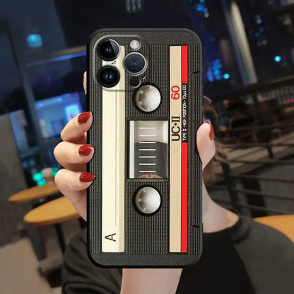 Case For Apple iPhone 13 14 15 11 12 Pro 7 XR X XS Max 8 Plus SE 2022 Phone Cover Shell Magnetic Radio Tape Cassette