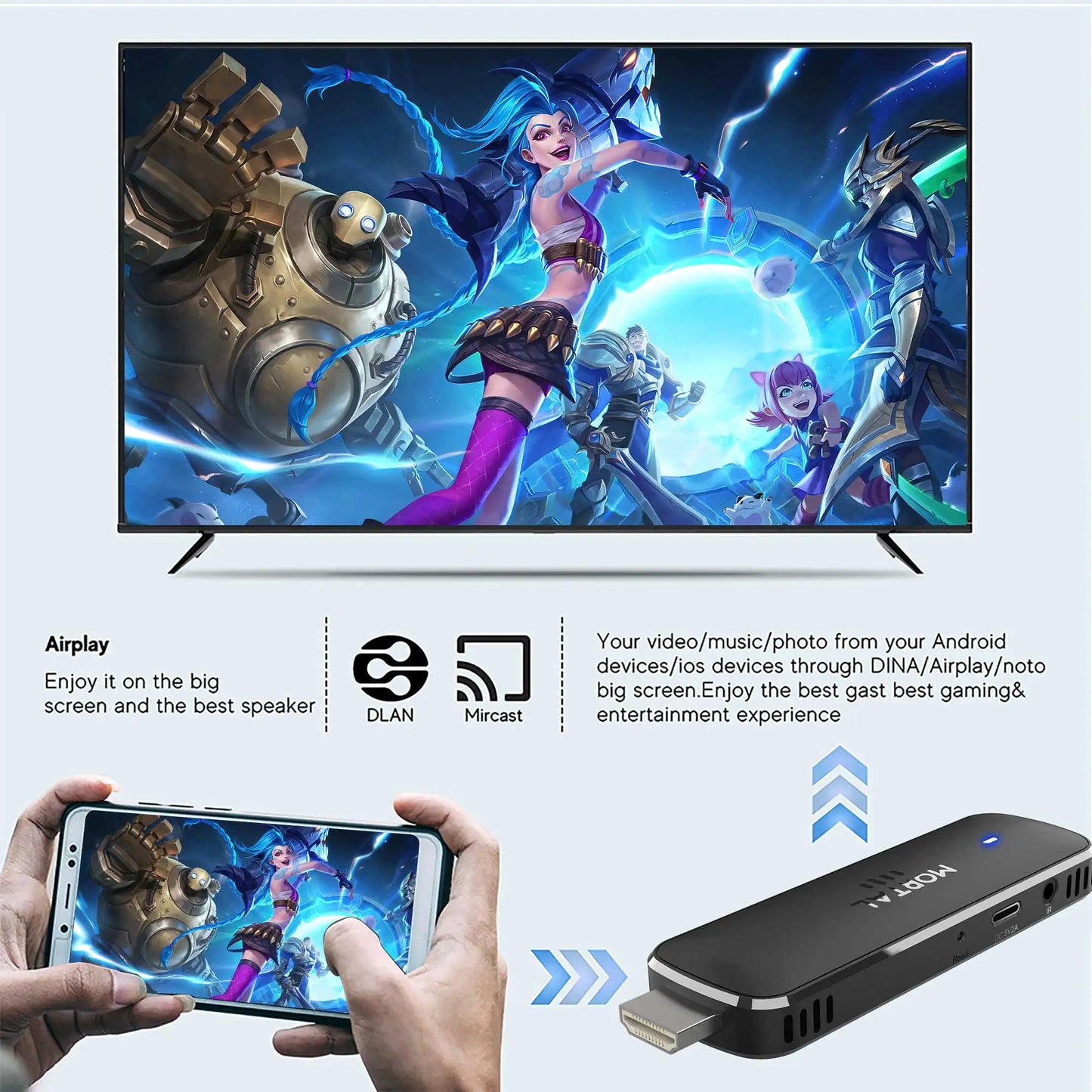 Mortal Q8 Android14 TV stick WIFI6 Voice Control TV stick  8K video Allwinner H313 Netflix YouTube Tv box Free Live TV Streaming