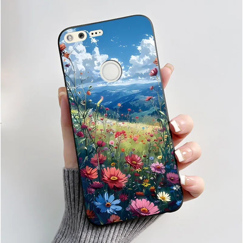 Case For Google Pixel 1 Soft Silicone Black Case For Google Pixel 1XL Elegant Style New Design Pattern Koi Dragon King Casing