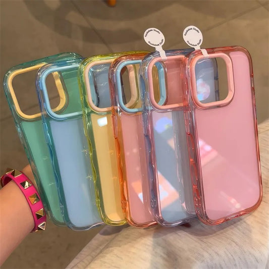 Luxury Jelly Candy Shockproof Case for iPhone 16 15 14 Plus 13 12 11 Pro Max Soft Hit Color Bumper Armor Aesthetic Phone Cover