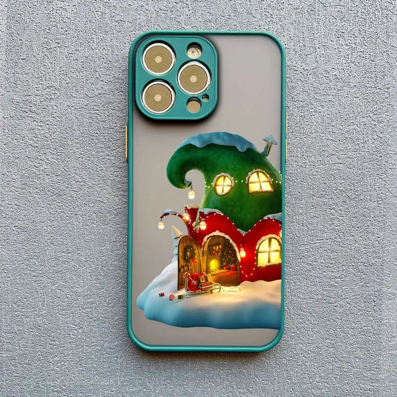 Merry Christmas Tree Santa Claus Phone Case For iPhone 16 15 14 13 12 11 Pro Max Mini X XS XR SE 7 Plus Shockproof Cover Fundas