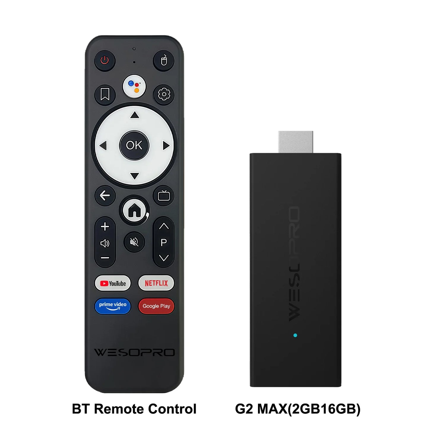 WESOPRO Android TV Stick G2 Lite Smart IPTV Dongle 1GB RAM 8GB ROM 2.4GHz 5.0GHz Wifi 4K Decoding Streaming Media VS Fire Stick