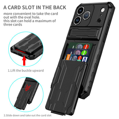 For Apple iPhone 17 Pro Max Case Shockproof Armor Phone Protect Cases For iPhone 17 Pro 17Air 17 Case With Card Slot Stand Cover