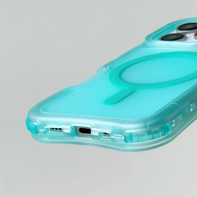 Frosted 3-in-1 MagSafe Phone Case for iPhone 16 17pro max 15 Pro 14 13 12 11 Magnetic Wireless Charging Hard PC Shockproof Cover