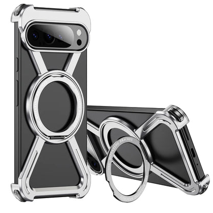 Metal Frame MagSafe 360° Magnetic Holder Phone Case For Google Pixel 8 9 Pro XL 9Pro Fold Aluminum Alloy Wireless Charging Cover