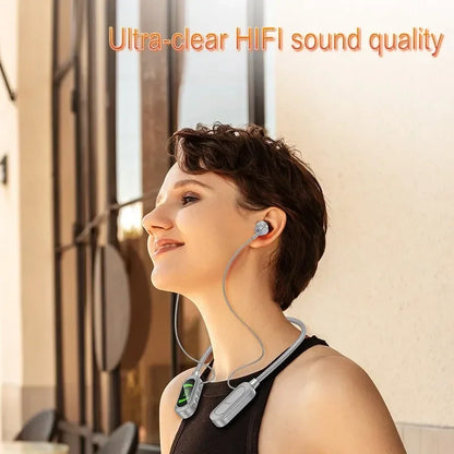 Wireless Neckband Earphones BT 5.3 20H Playtime Water Resistant Noise Cancelling LED for Sports Gaming Phone PC Workout