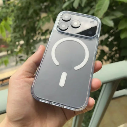 Original Frosted Transparent Magnetic Protective Case for iPhone 17 Air 17 Pro 16 15 14 13 Pro Max with Camera Button Protection