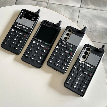 Case For Samsung Galaxy Z Flip 6 5 4 3 Z Fold 6 5 4 3 Retro Button Phone Pattern Shockproof Mobile Phone Case Cover