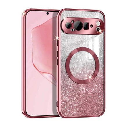 Luxury Electroplate Gradient Glitter Soft Phone Case for Google Pixel 9 Pro XL 8 8A Magnetic Charge Shockproof Protection Cover