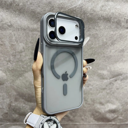 Matte Magnetic Translucent Wireless Charge Stand Case For iPhone 17 Air 16 15 14 13 12 11 17 Pro Max Magsafe Must-Haves Cover